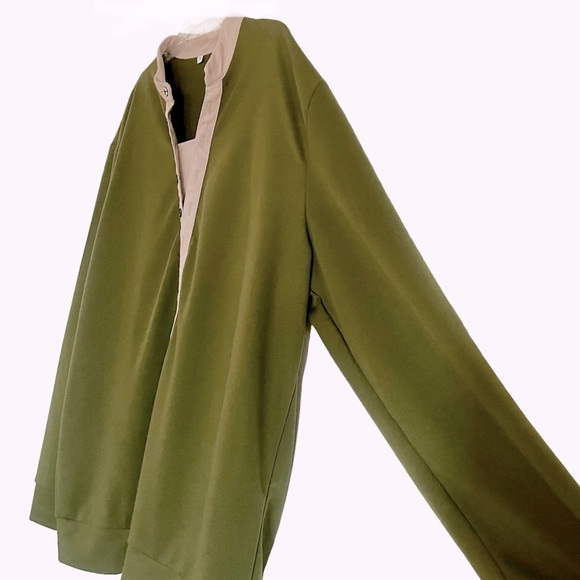 ηεω JFN Olive Pullover Cotton Blend Soft Vneck Sweatshirt 2XL Perfect Condition - Picture 4 of 8